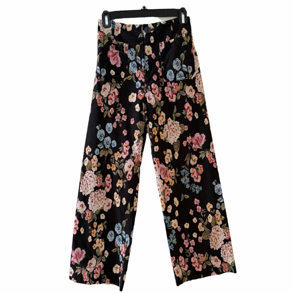 Anthropologie Maeve Colette Floral Wide-Leg Pants
